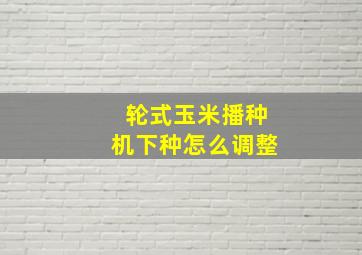 轮式玉米播种机下种怎么调整