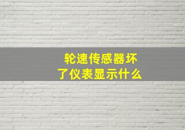 轮速传感器坏了仪表显示什么