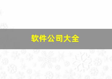 软件公司大全