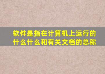 软件是指在计算机上运行的什么什么和有关文档的总称