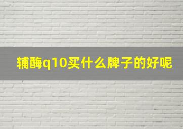 辅酶q10买什么牌子的好呢