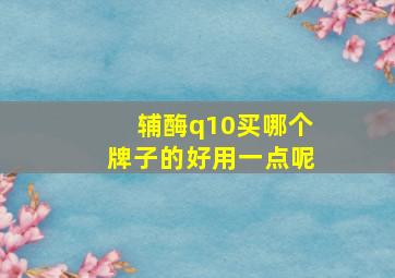 辅酶q10买哪个牌子的好用一点呢