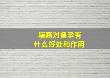 辅酶对备孕有什么好处和作用