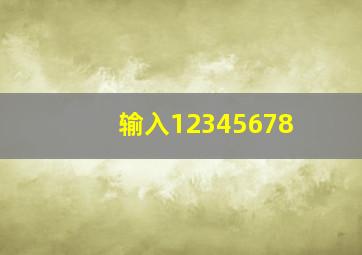 输入12345678