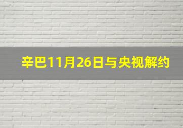 辛巴11月26日与央视解约