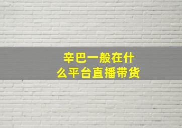 辛巴一般在什么平台直播带货