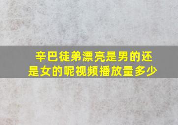 辛巴徒弟漂亮是男的还是女的呢视频播放量多少