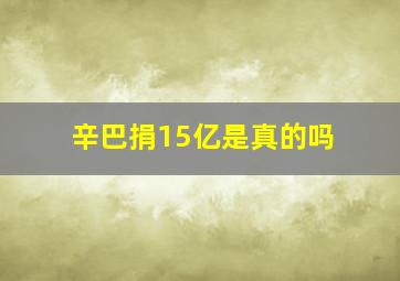 辛巴捐15亿是真的吗