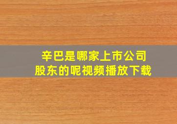 辛巴是哪家上市公司股东的呢视频播放下载