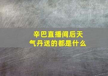 辛巴直播间后天气丹送的都是什么