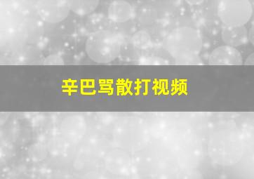 辛巴骂散打视频