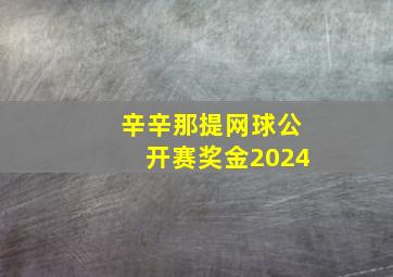 辛辛那提网球公开赛奖金2024