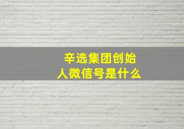 辛选集团创始人微信号是什么