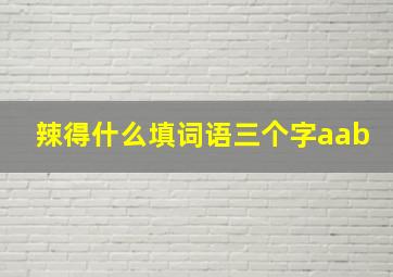 辣得什么填词语三个字aab