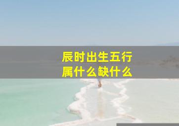 辰时出生五行属什么缺什么