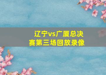 辽宁vs广厦总决赛第三场回放录像