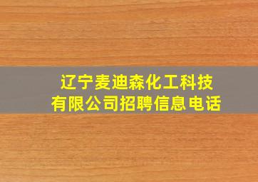 辽宁麦迪森化工科技有限公司招聘信息电话