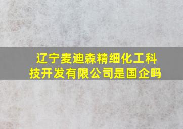 辽宁麦迪森精细化工科技开发有限公司是国企吗