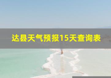 达县天气预报15天查询表