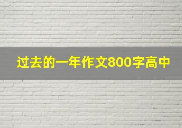 过去的一年作文800字高中