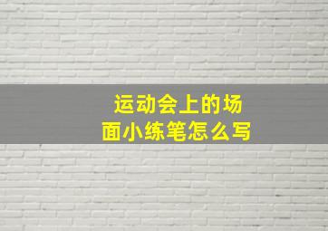 运动会上的场面小练笔怎么写