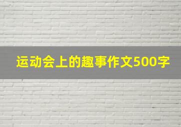 运动会上的趣事作文500字