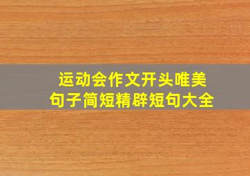 运动会作文开头唯美句子简短精辟短句大全