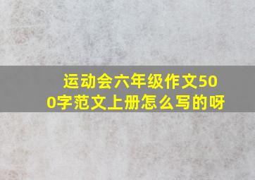 运动会六年级作文500字范文上册怎么写的呀