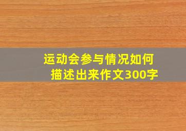 运动会参与情况如何描述出来作文300字