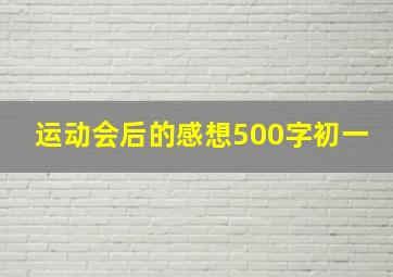 运动会后的感想500字初一