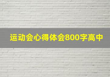 运动会心得体会800字高中