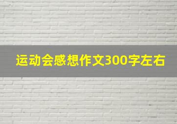 运动会感想作文300字左右