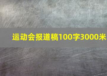 运动会报道稿100字3000米