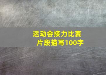 运动会接力比赛片段描写100字