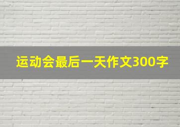 运动会最后一天作文300字