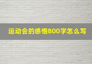 运动会的感悟800字怎么写