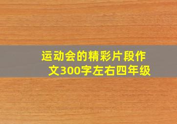 运动会的精彩片段作文300字左右四年级