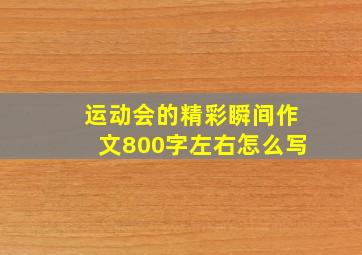 运动会的精彩瞬间作文800字左右怎么写