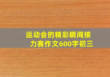 运动会的精彩瞬间接力赛作文600字初三