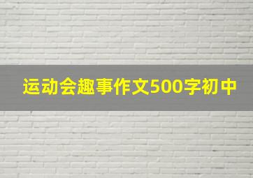 运动会趣事作文500字初中