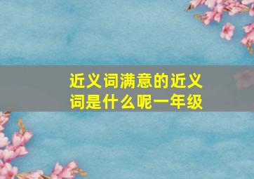 近义词满意的近义词是什么呢一年级