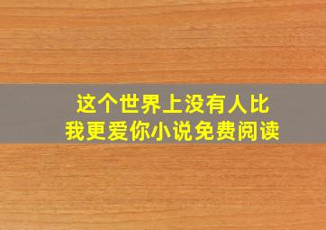 这个世界上没有人比我更爱你小说免费阅读