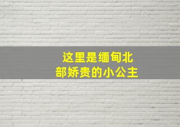 这里是缅甸北部娇贵的小公主