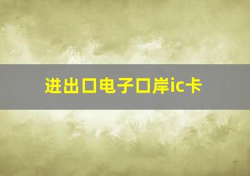 进出口电子口岸ic卡