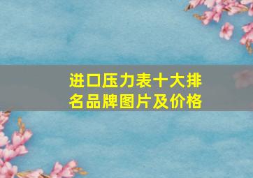 进口压力表十大排名品牌图片及价格