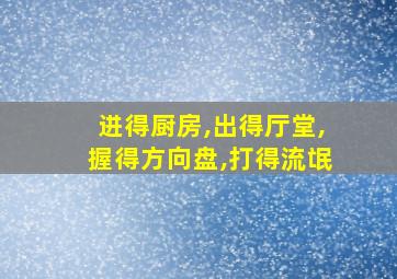 进得厨房,出得厅堂,握得方向盘,打得流氓