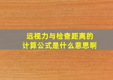 远视力与检查距离的计算公式是什么意思啊