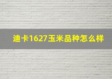 迪卡1627玉米品种怎么样