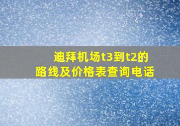 迪拜机场t3到t2的路线及价格表查询电话