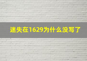 迷失在1629为什么没写了